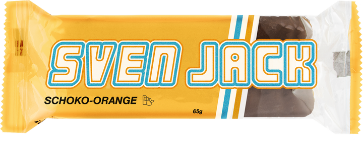 Sven Jack Riegel aus Haferflocken mit Kakaoüberzug und kandierter Orangenrinde