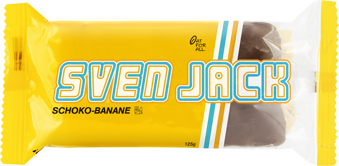 Sven Jack  Riegel aus Haferflocken mit Kakaoüberzug und Bananenchips